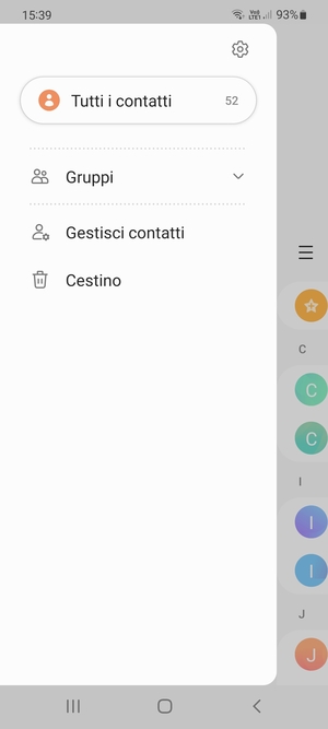 Seleziona Gestisci contatti