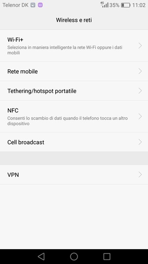 Seleziona Rete mobile
