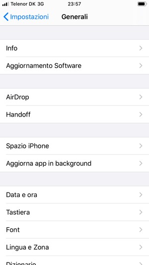Seleziona Aggiornamento Software