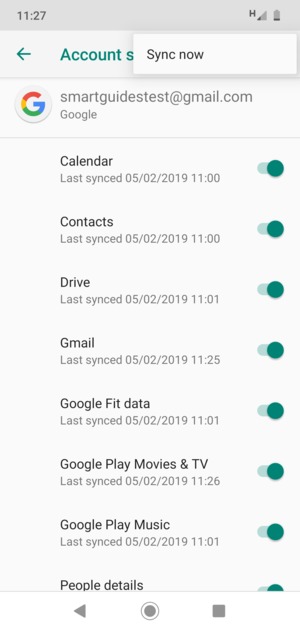 Select Sync now