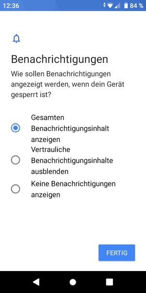 Wählen Sie die gewünschte Option und wählen Sie FERTIG