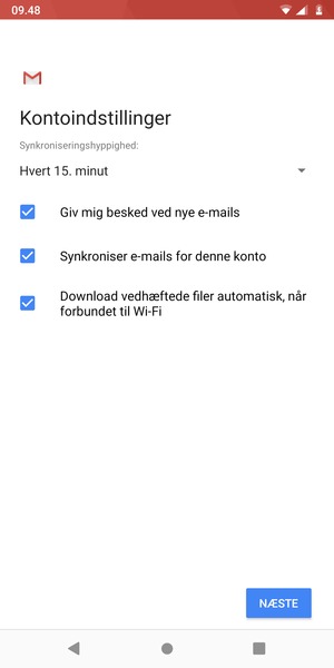 Vælg NÆSTE
