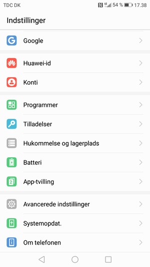 Scroll til og vælg Systemopdat.