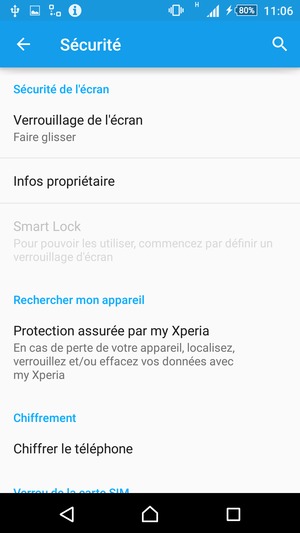 Sélectionnez Verrouillage de l'écran