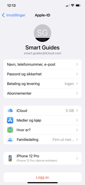 Velg iCloud