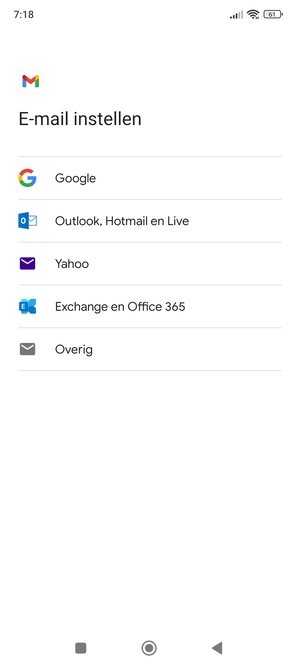 Selecteer Exchange en Office 365