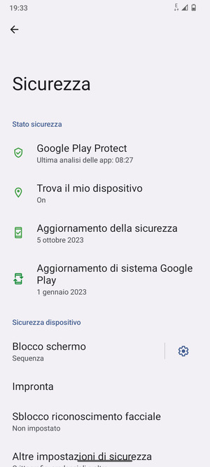 Il tuo telefono è ora protetto dal blocco schermo