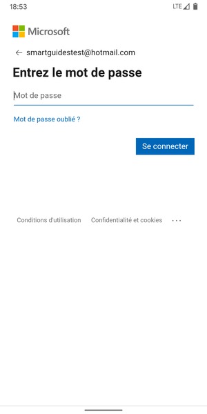 Saisissez votre mot de passe et sélectionnez Se connecter
