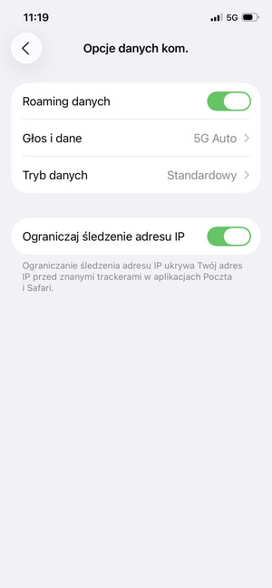 Turn Data Roaming on or off