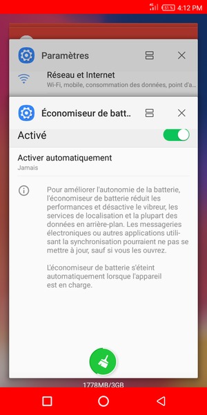 Sélectionnez l'icône Supprimer pour fermer toutes les applis en cours d'exécution