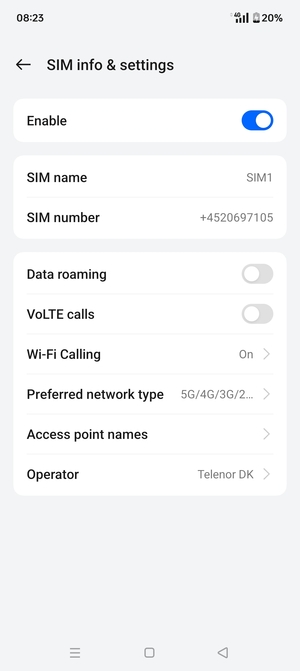 Select Access point names