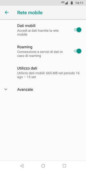 Attiva o disattiva Roaming