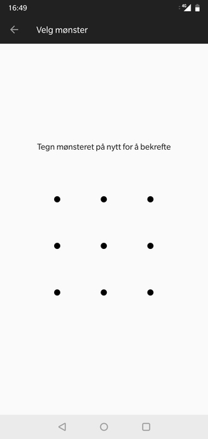Tegn opplåsingsmønsteret igjen