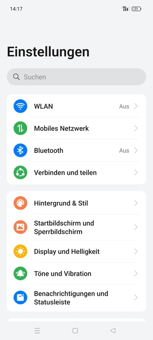 Wählen Sie Mobiles Netzwerk