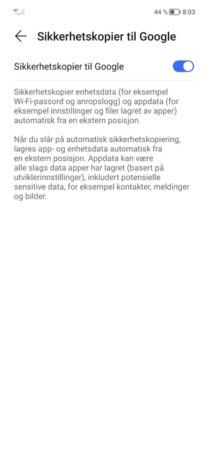 Velg tilbake-knappen