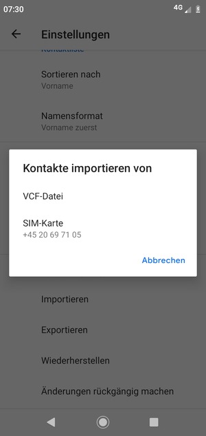 Wählen Sie SIM-Karte