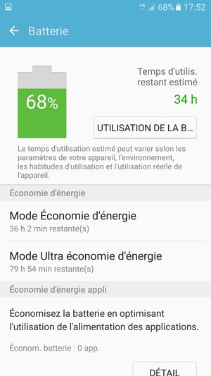 Sélectionnez Mode Ultra économie d'énergie