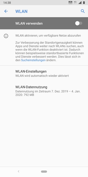 Schalten Sie WLAN verwenden ein