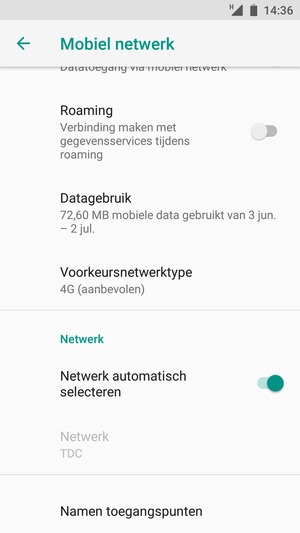 Scroll naar en selecteer Namen toegangspunten