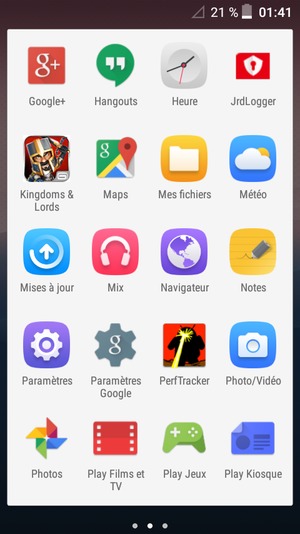 Faites défiler et sélectionnez Paramètres