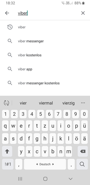 Geben Sie den Namen der App ein und wählen Sie Suchen