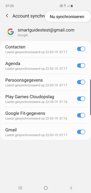Selecteer Nu synchroniseren