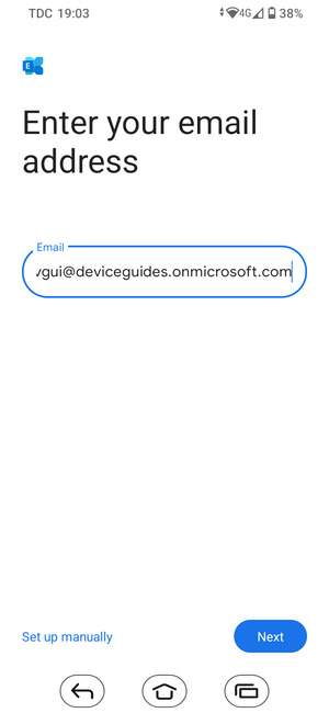 Enter your Email address and  select Set up manually