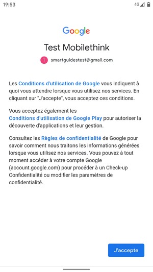 Sélectionnez J'accepte