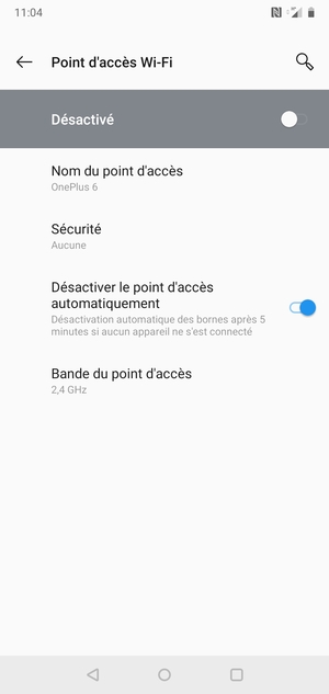 Activer le Point d'accès Wi-Fi