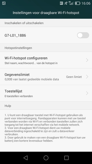 Selecteer Wi-Fi-hotspot configureren