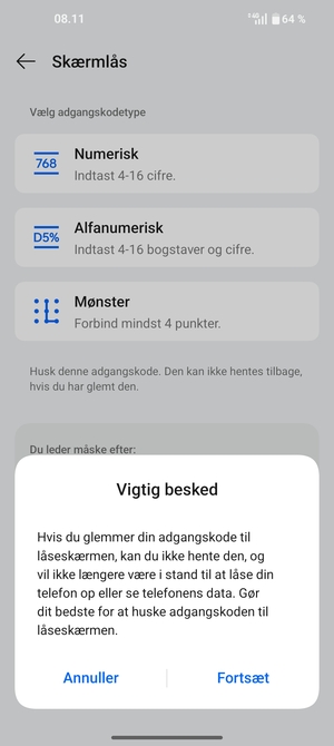 Vælg Fortsæt