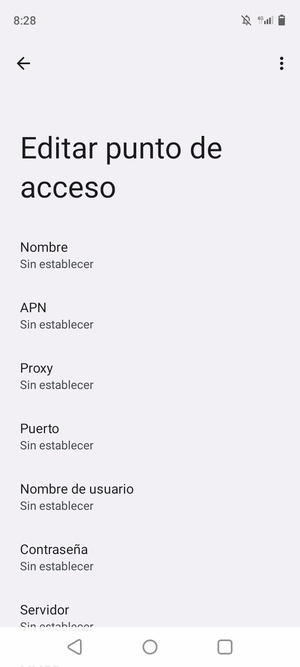 Introduzca la información de MMS
