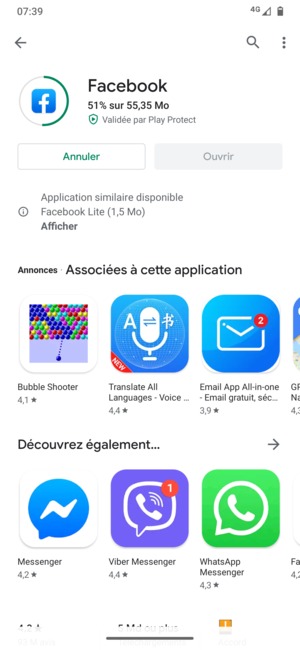 Veuillez attendre la fin de la procédure d'installation