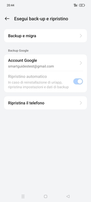 Seleziona Account Google