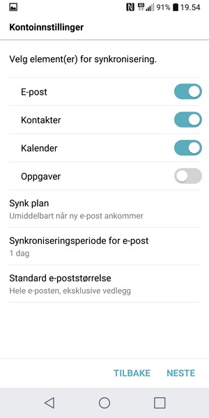 Velg NESTE