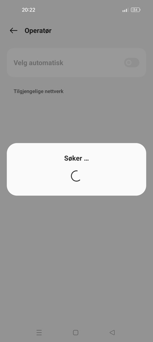 Vent til søket er ferdig