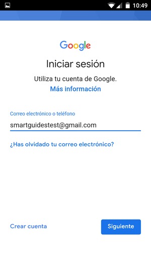 Introduzca su dirección de Gmail y seleccione Siguiente