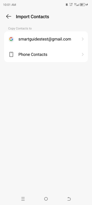 Select your Google account