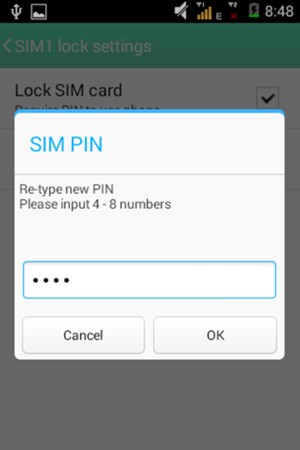 Confirm your new SIM PIN and select OK