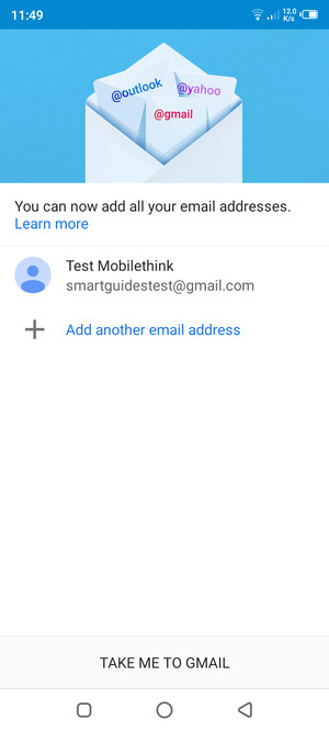 Select TAKE ME TO GMAIL