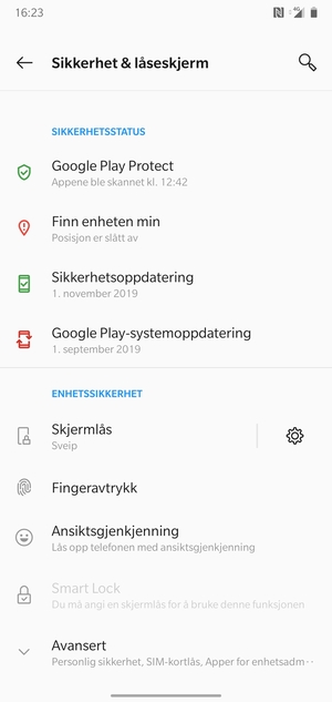 Bla til og velg Avansert