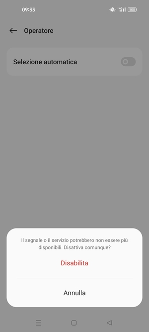 Seleziona Disabilita