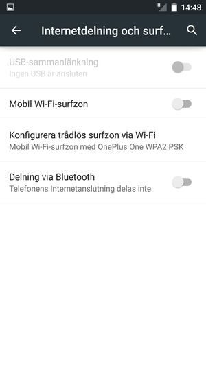 Välj Konfigurera trådlös surfzon via Wi-Fi