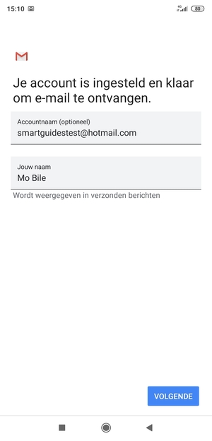 Geef uw account een naam en voer uw naam in. Selecteer VOLGENDE