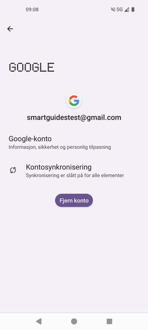 Velg Kontosynkronisering