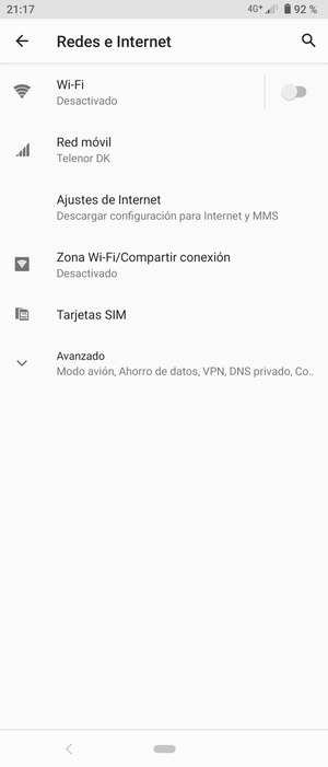 Seleccione Wi-Fi