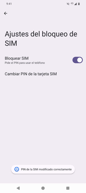 Su PIN de la SIM ha sido cambiado