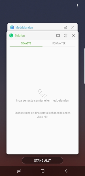 Välj STÄNG ALLT