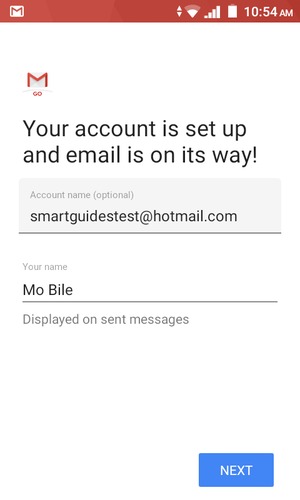 Give your account a name and enter your name. Select NEXT