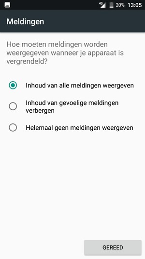 Selecteer uw voorkeursoptie en selecteer GEREED